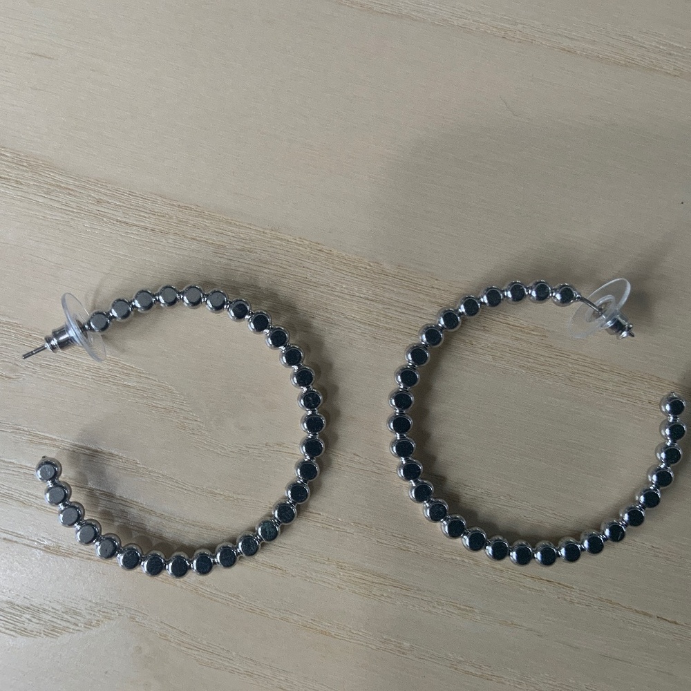 Silver-toned Hoop Earrings